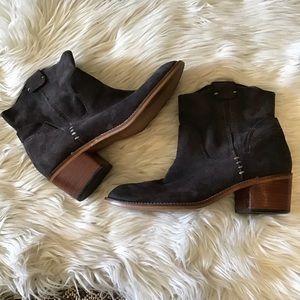 Dolce Vita Dark Taupe Suede Booties (10.5)